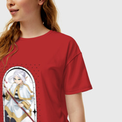 Женская футболка хлопок Oversize Красотка Фрирен - фото 2
