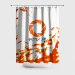 Штора 3D для ванной Portal 2 orange box