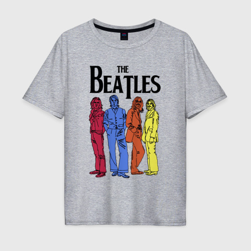 Мужская футболка хлопок Oversize с принтом The Beatles all, вид спереди #2