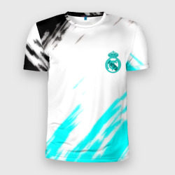 Мужская футболка 3D Slim Real madrid краски футбольный клуб