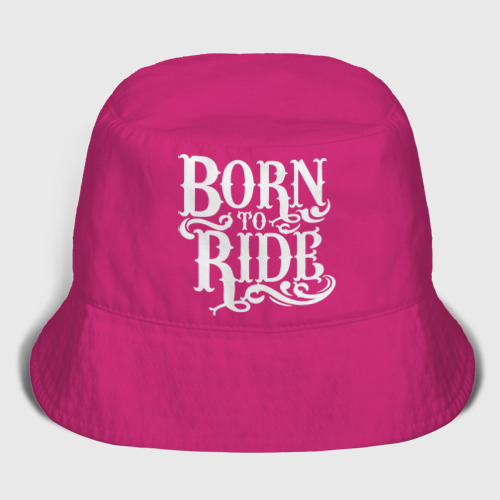 Детская панама хлопок Born to ride - рожденный ездить, цвет ярко-розовый
