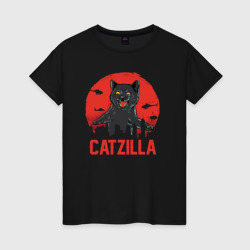 Catzilla – Женская футболка хлопок с принтом купить со скидкой в -20%