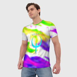 Мужская футболка 3D Quake flame neon - фото 2