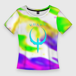 Женская футболка 3D Slim Quake flame neon