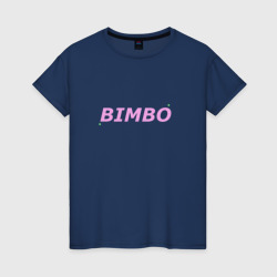 Женская футболка хлопок Bimbo розовый текст