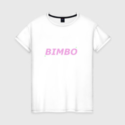 Женская футболка хлопок Bimbo розовый текст