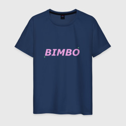 Мужская футболка хлопок Bimbo розовый текст