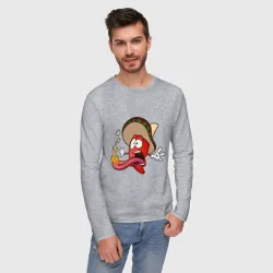 Мужской лонгслив хлопок Горячий мексиканский перец - фото 2
