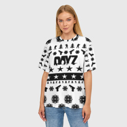 Женская футболка oversize 3D Dayz текстура паттерн зима - фото 2