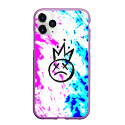 Чехол для iPhone 11 Pro Max матовый Fall out boy неоновые краски рок