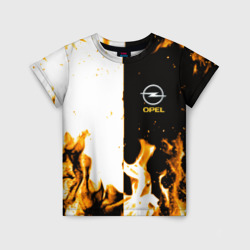 Детская футболка 3D Opel огонь текстура