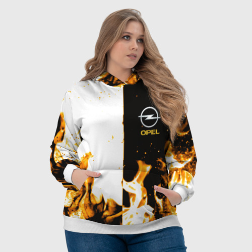 Женская толстовка 3D Opel огонь текстура, цвет 3D печать - фото 6