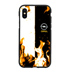 Чехол для iPhone XS Max матовый Opel огонь текстура