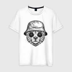 Гепард в панаме – Мужская футболка хлопок с принтом купить со скидкой в -20%