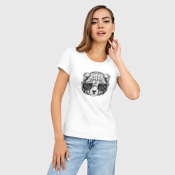 Женская футболка хлопок Slim Детеныш гепарда в очках - фото 2