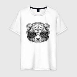 Детеныш гепарда в очках – Мужская футболка хлопок с принтом купить со скидкой в -20%