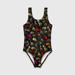 Детский купальник 3D Colorful dinosaur - skeletons - фото 2