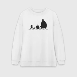 Женский свитшот oversize без начеса хлопок Totoro abbey road