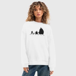 Женский свитшот oversize без начеса хлопок Totoro abbey road - фото 2