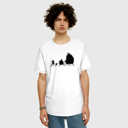 Мужская футболка хлопок Oversize Totoro abbey road - фото 2