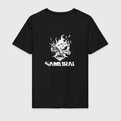 Лого samurai сyberpunk – Футболка из хлопка с принтом купить со скидкой в -20%