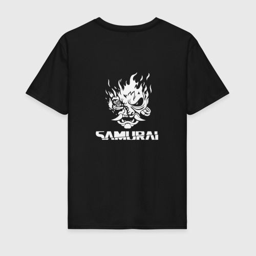 Мужская футболка хлопок Лого samurai сyberpunk, цвет черный - фото 2