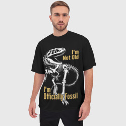 Мужская футболка oversize 3D I'm not old - I'm officially fossil  - фото 2