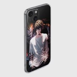 Чехол для iPhone 15 силиконовый с защитой камеры Эл Лоулайт и Рюк - Тетрадь смерти - фото 2