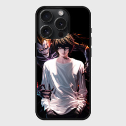 Чехол силиконовый для Apple iPhone 15 Pro матовый Эл Лоулайт и Рюк - Тетрадь смерти