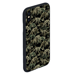 Чехол для iPhone XS Max матовый Dinosaur skeletons - camouflage - фото 2