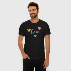 Мужская футболка хлопок Slim Love and hearts - фото 2