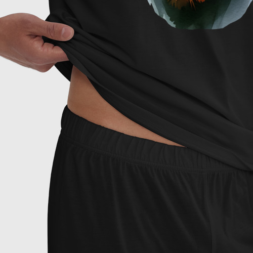 Мужская пижама хлопок Ротвейлер портрет, цвет черный - фото 6