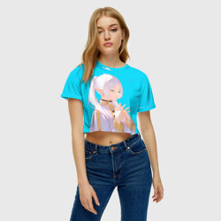 Женская футболка Crop-top 3D Frieren blue - фото 2