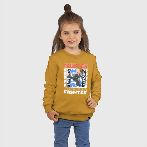 Детский свитшот хлопок с принтом Юный боец карате, фото на моделе #1