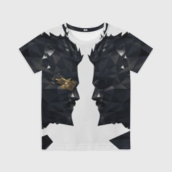 Детская футболка 3D Адам Дженсен в отражении deus ex