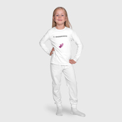 Пижама с принтом Два сердца рядом для ребенка, вид на модели спереди №4. Цвет основы: белый