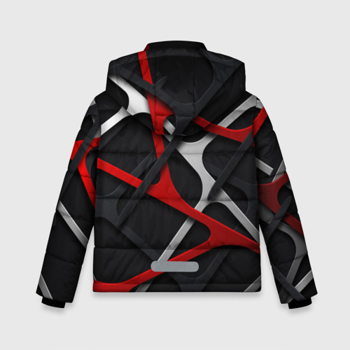 Зимняя куртка для мальчиков 3D с принтом Mitsubishi - texture, вид сзади #1