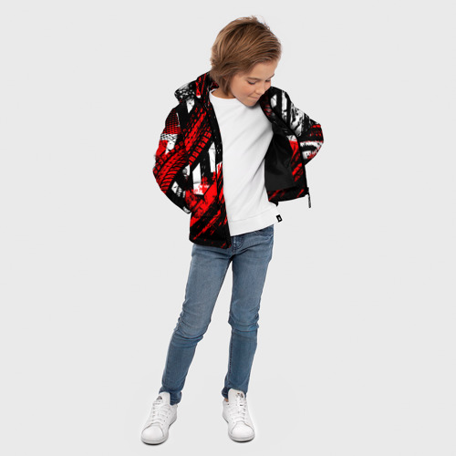 Зимняя куртка для мальчиков 3D с принтом Mitsubishi - sport style, вид сбоку #3