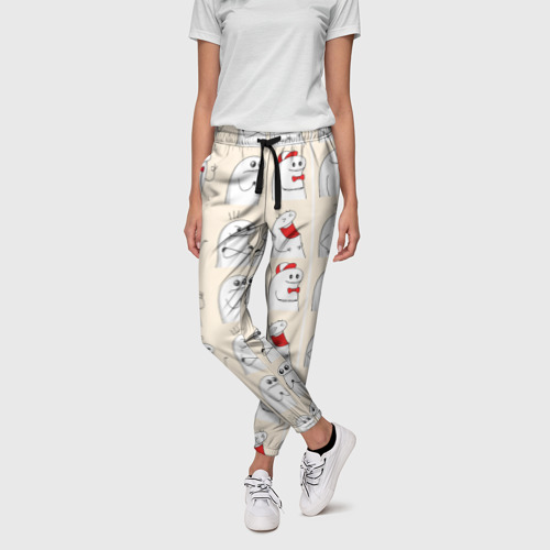 Женские брюки 3D с принтом Смешные мемы паттерн, фото на моделе #1
