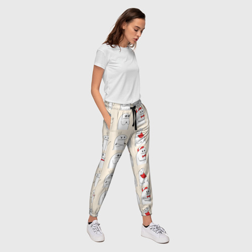 Женские брюки 3D с принтом Смешные мемы паттерн, вид сбоку #3