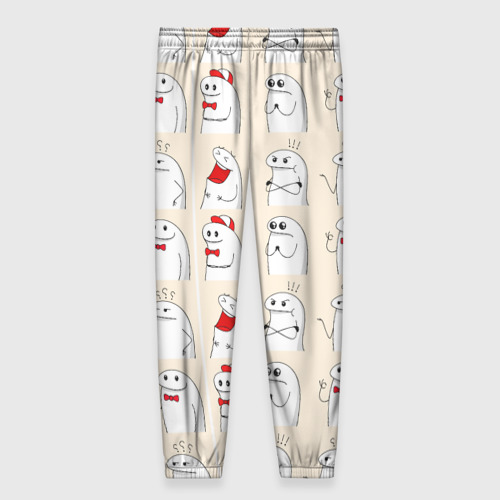 Женские брюки 3D с принтом Смешные мемы паттерн, вид сзади #1