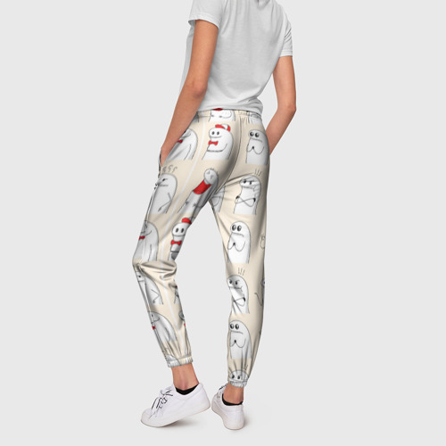 Женские брюки 3D с принтом Смешные мемы паттерн, вид сзади #2
