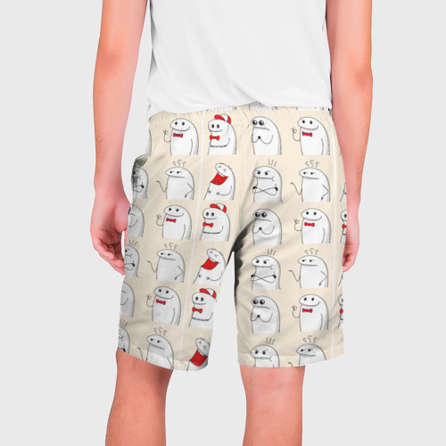 Мужские шорты 3D с принтом Смешные мемы паттерн, вид сзади #1