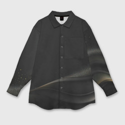 Золотые блестки на   черной абстракции  – Мужская рубашка oversize 3D с принтом купить со скидкой в -9%