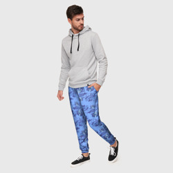 Мужские брюки 3D Узоры гжель на голубом фоне - фото 2