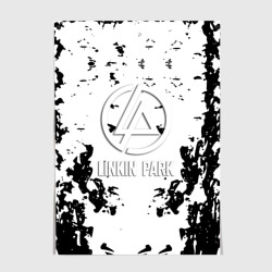 Постер Linkin park краски лого чёрно белый