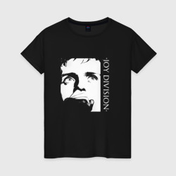 Женская футболка хлопок Joy Division - Ian Curtis portrait