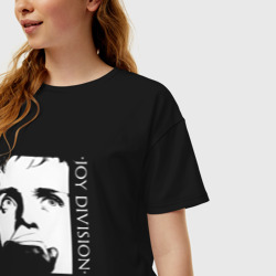 Женская футболка хлопок Oversize Joy Division - Ian Curtis portrait - фото 2