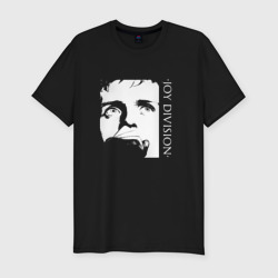 Мужская футболка хлопок Slim Joy Division - Ian Curtis portrait