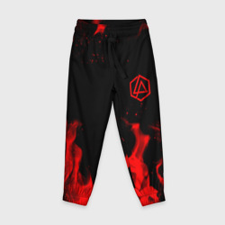 Детские брюки 3D Linkin Park красный огонь лого